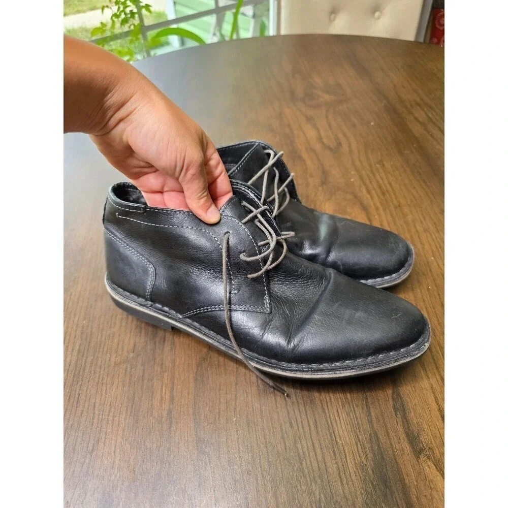 Steve Madden Harken 017 Chukka Mens Black Leather Boots - Size 9.5